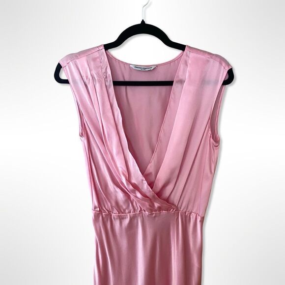 Amanda Uprichard Mathews Flamingo dress pink feel slip Sz S Revolve Flaw - Picture 7 of 14